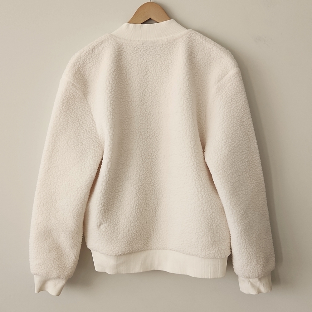 Zyia Off White Flying V Fleece Sherpa Jacket Women's Sz Medium - Picture 10 of 11